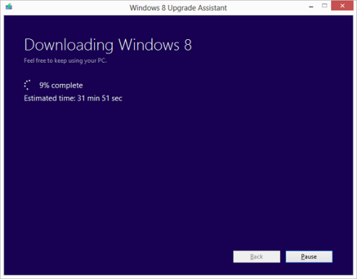Windows 8 digital download window